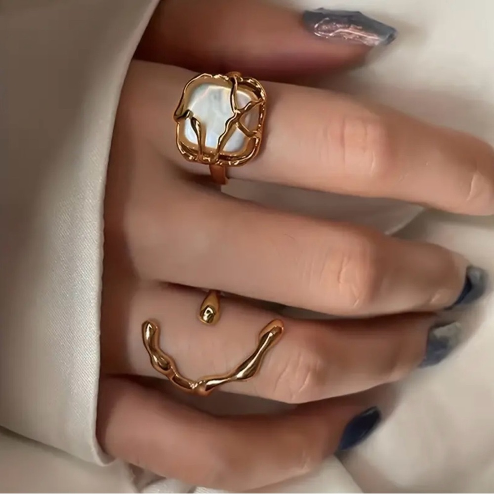 2pcs Y2k Style Rings - Picture 3 of 4